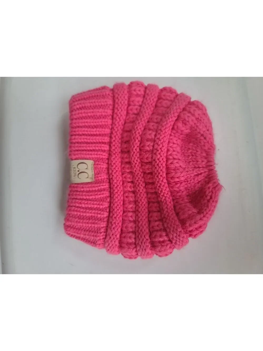 C.C Kids Hot Pink Ribbed Knit Beanie